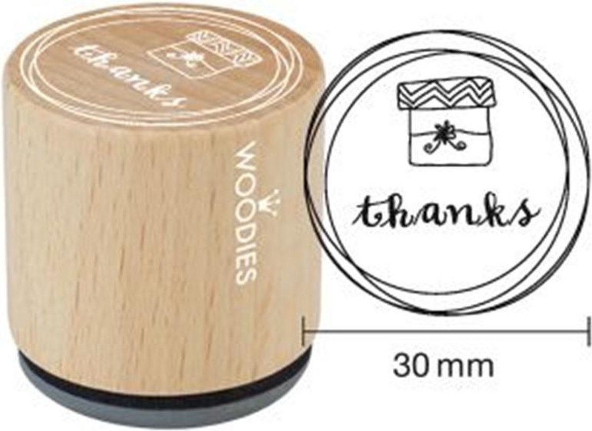 Houten Handstempel Woodies | Thanks Cadeau - Stempels - Stempels volwassenen - Snelle Levering
